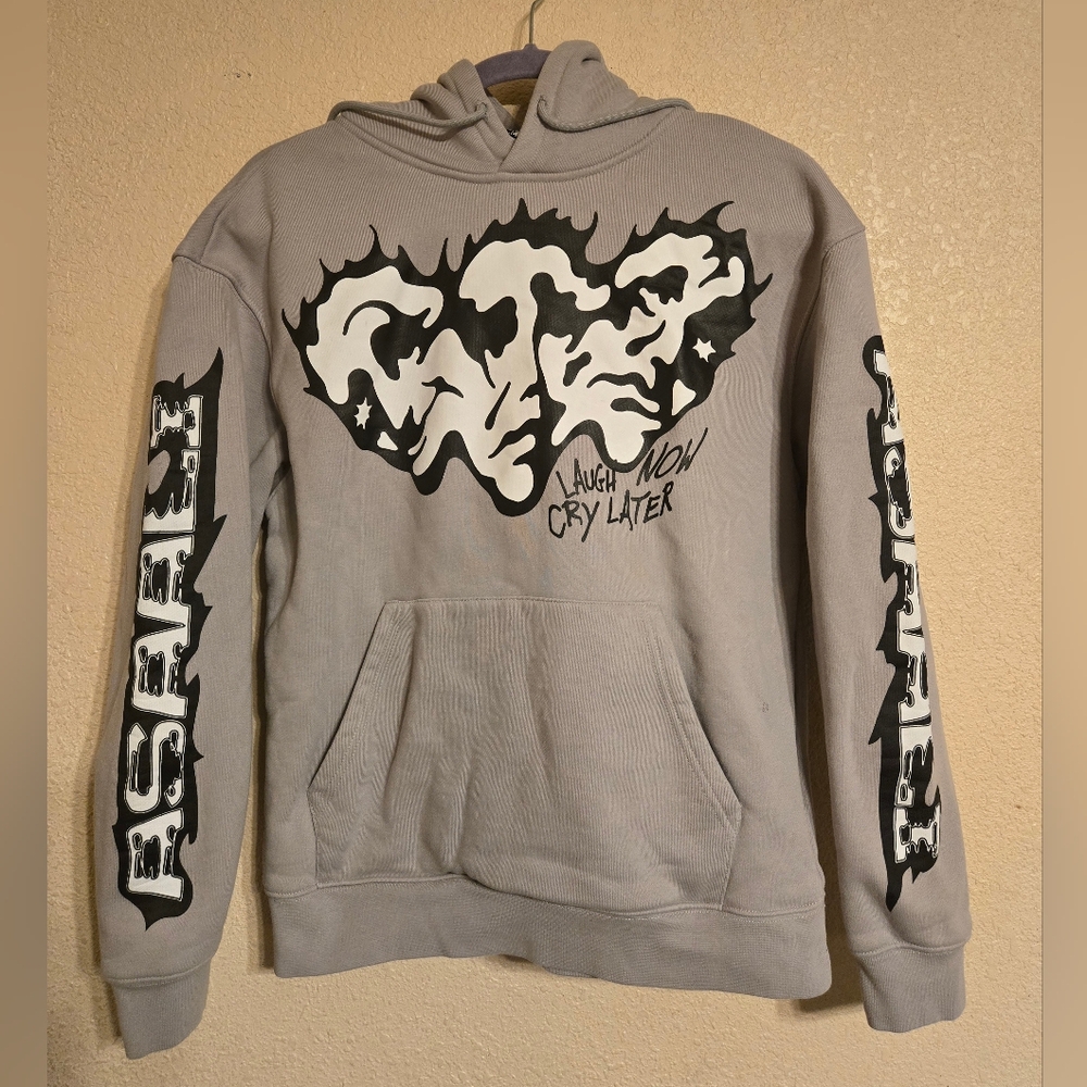 Asaali "Laugh Now Cry Later" Hoodi Sweater Color Grey Size XS